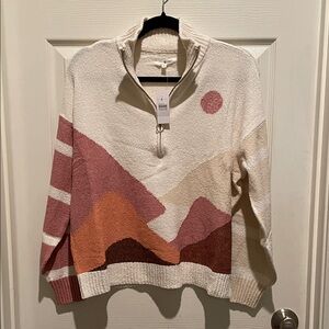 Lou & Grey Multicolor Half-Zip Sweater - NWT. Sz L